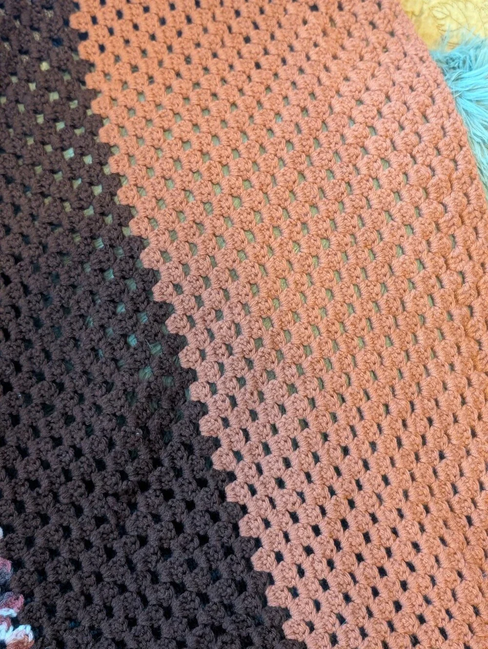Handmade Crochet Granny‎ Square Afghan Throw Blanket Boho Cottagecore 66